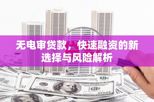 姑苏无电审贷款，快速融资的新选择与风险解析
